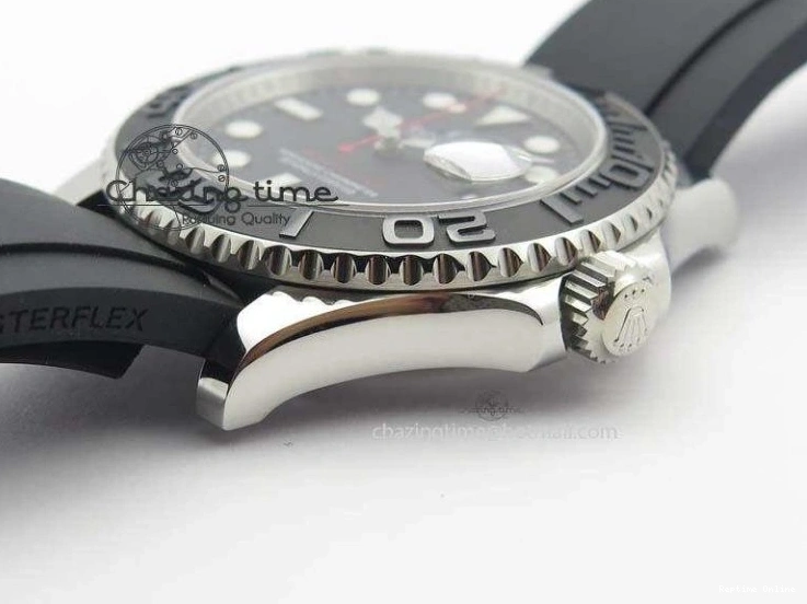 0418 ModernLook Yacht-Master 116655 SS JF Best Edition Ceramic Bezel On Rubber Strap SA 3850